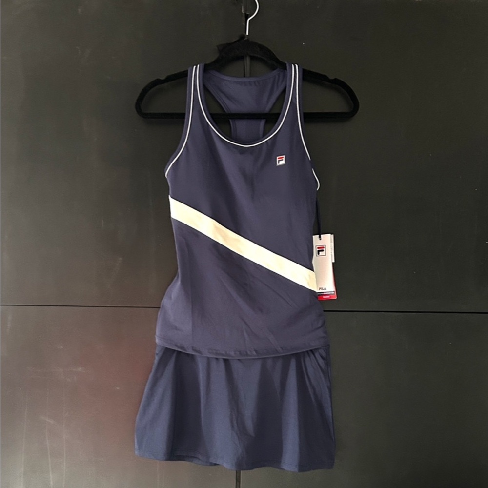 Fila Blue Athletic Skort and Tank Top with Ivory Accent Size XS